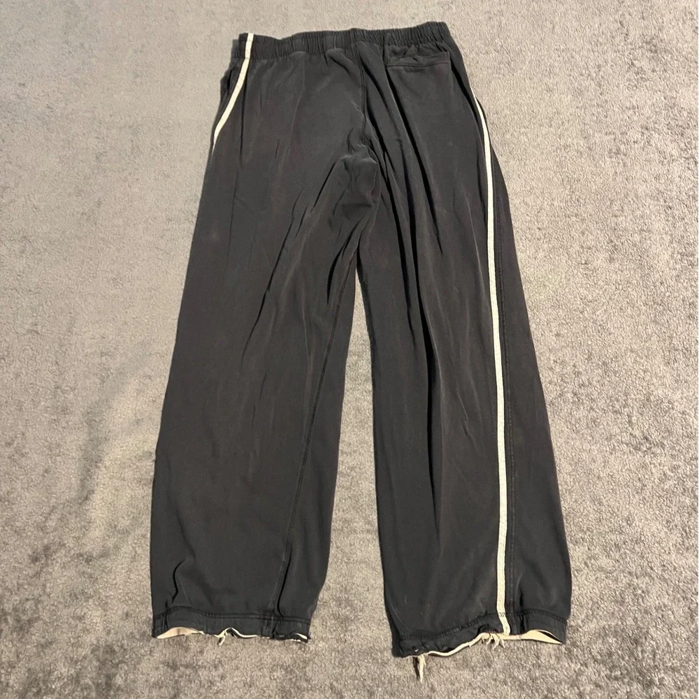 Vintage Y2K Baggy Nike Track Pants Mens Large Black Side Stripe Swoosh Thrashed